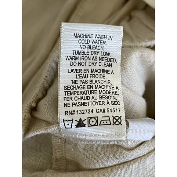 Anthropologie Cloth & Stone Linen Romper Tie Waist Rolled Hem SZ XL - Picture 13 of 16